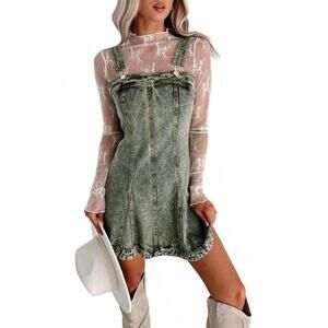 NEW TOURTIWI denim camisole dress in green